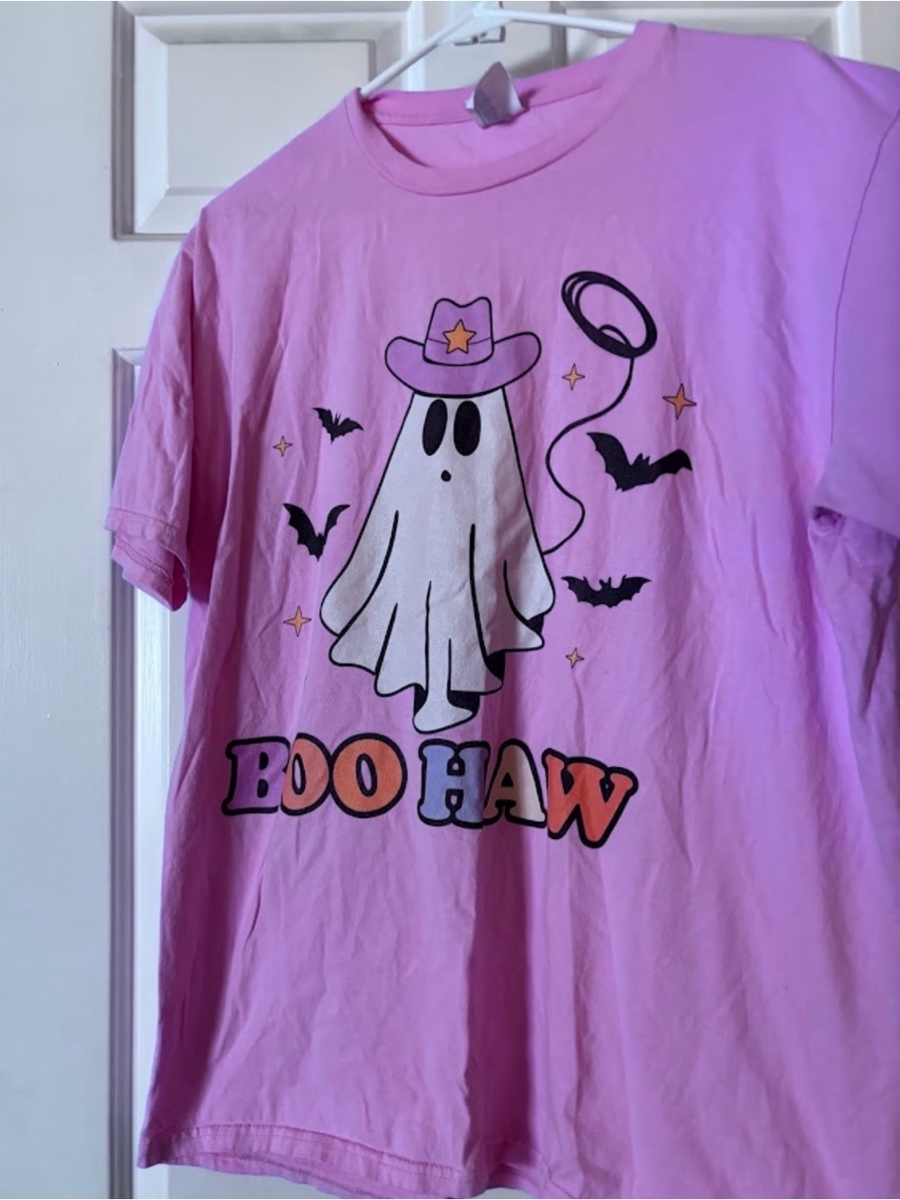 'Boo Haw' Pink Ghost Costume Tee